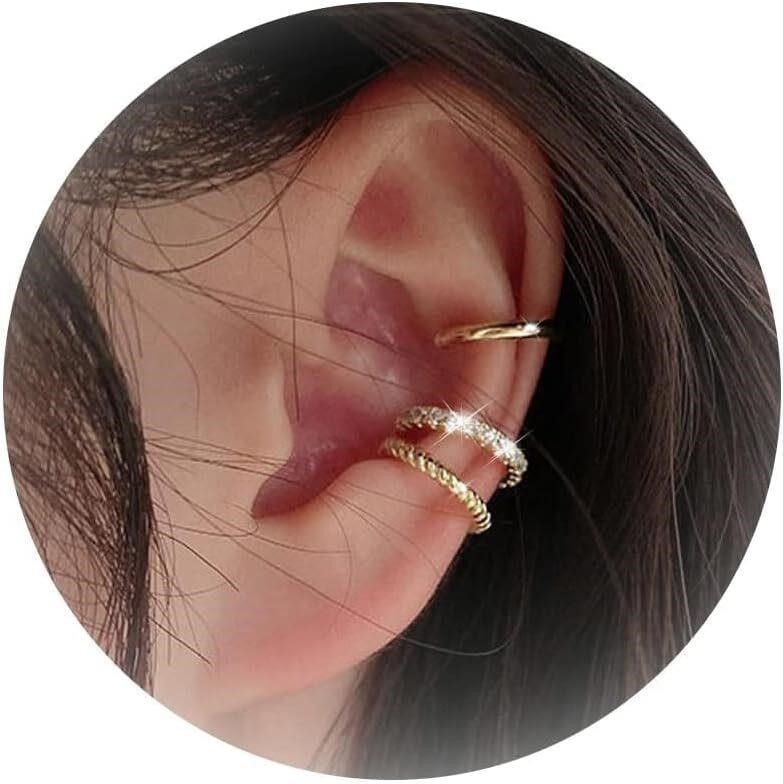 Ear Cuff Earrings for Women Trendy Crystal Non Pie