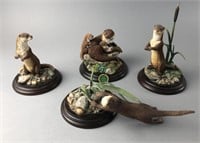 4 Otter Figurines Royal Doulton Country Artists UK