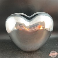 Heart-Shaped Pewter Slot Vase