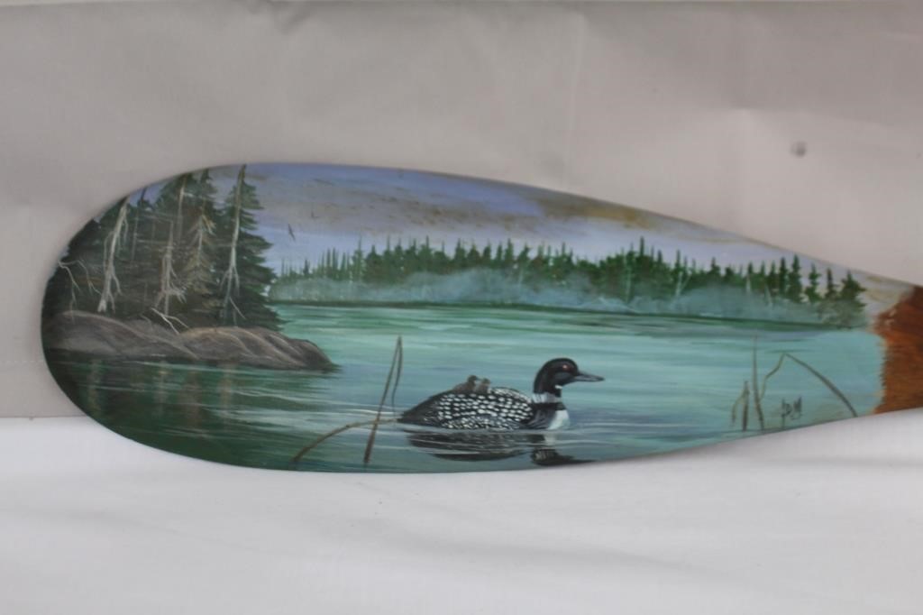 Tole painted paddle by Debra Monteith 28.5"