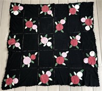 Antique Hand Crocheted Afghan Throw 1930s