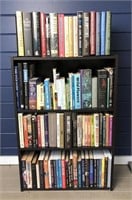 Dark Laminate Wood Bookcase with Books