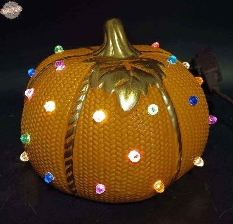 Gargoylery Studio Harvest Pumpkin Gem Lamp