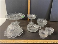 Antique glass serving dishes