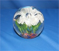 Flower design paperweight, 3.25 X 3.5"H