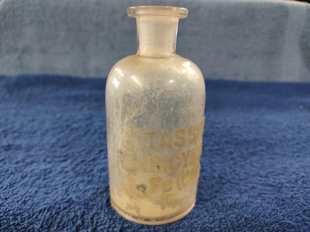 Antique Clear Glass Bottle - 4"