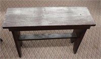 Wood bench, 30 X 9.5 X 21.25"H