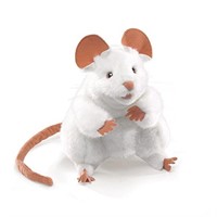 Folkmanis Puppets White Mouse Hand Puppet, White