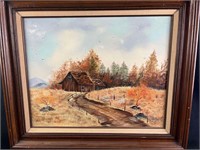 Barn Country Landscape Painting