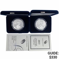 2013, 2017 US 1oz Silver Eagle Proof Coins [2