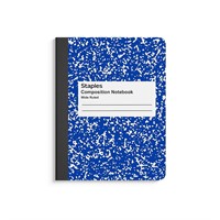 STAPLES 2072494 Composition Notebook Wide Ruled Bl