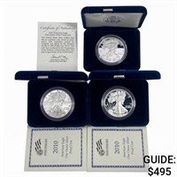 2010 US 1oz Silver Eagle Proof Coins [3 Coins]