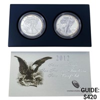 2012 Proof and Rev. Proof 1oz Silver Eagle Set [2