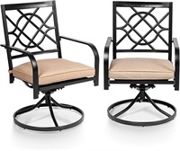 Omelaza Patio Metal Swivel Chairs Set of 2 Outdoor