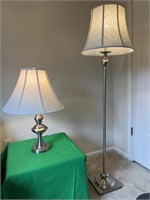 Brushed Nickel Table and Floor Lamps