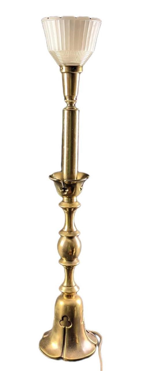 Vintage Brass Table Candlestick Lamp