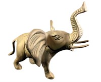 JB Vintage Brass Elephant Trunk Up Figurine