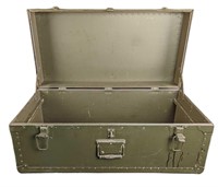 Vintage Heavy Sturdy Metal Trunk Chest