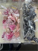 Pink and Black Glass Beads