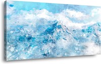Blue Abstract Mountain Canvas Art 30x60