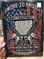 Protect The Constitution Tin Sign 12" x 17"