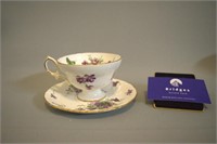 "Victory Violets" Hammersley Teacup w/ Saucer