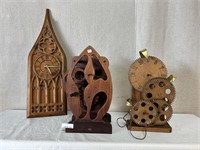 3pc Decorative Clocks: Cathedral, Gears