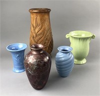 Collection of Vases Red Wing Monkey Pod Artist