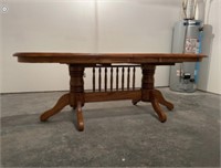 Oak table with leaves 42” wide - overall length