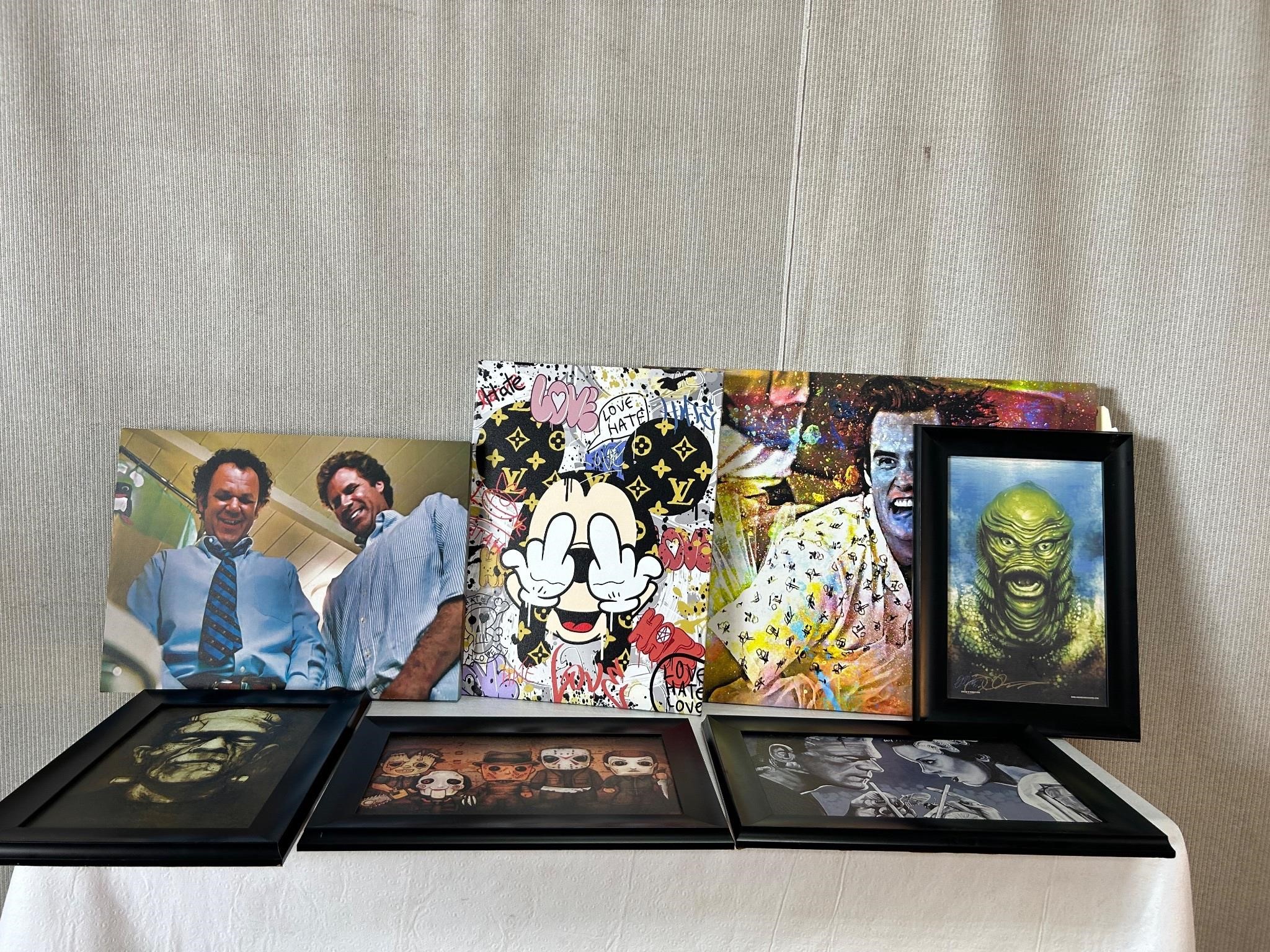 7pc Pop Art: Frankenstein, Horror, Step Brothers