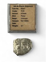 17th CENTURY "ISLA DE MUERTO" SHIPWRECK COIN