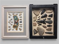 (2) FRAMED COLLECTIONS OF ARROWHEADS