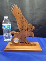Carved Wood Eagle Clock