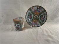 Antique Chinese Rose Medallion Porcelain Plate and