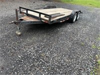 18 ft flatbed car hauler trailer- 2” ball/ ramps