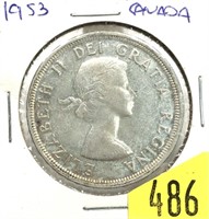 1953 Canadian silver dollar with shoulder strap