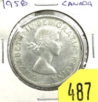 1958 Canadian silver dollar
