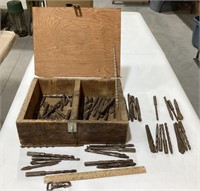Wood case w/ drill bits