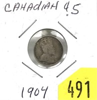 1904 Canadian 5 cent silver