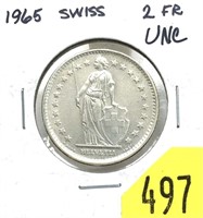 1965 Swiss 2 francs