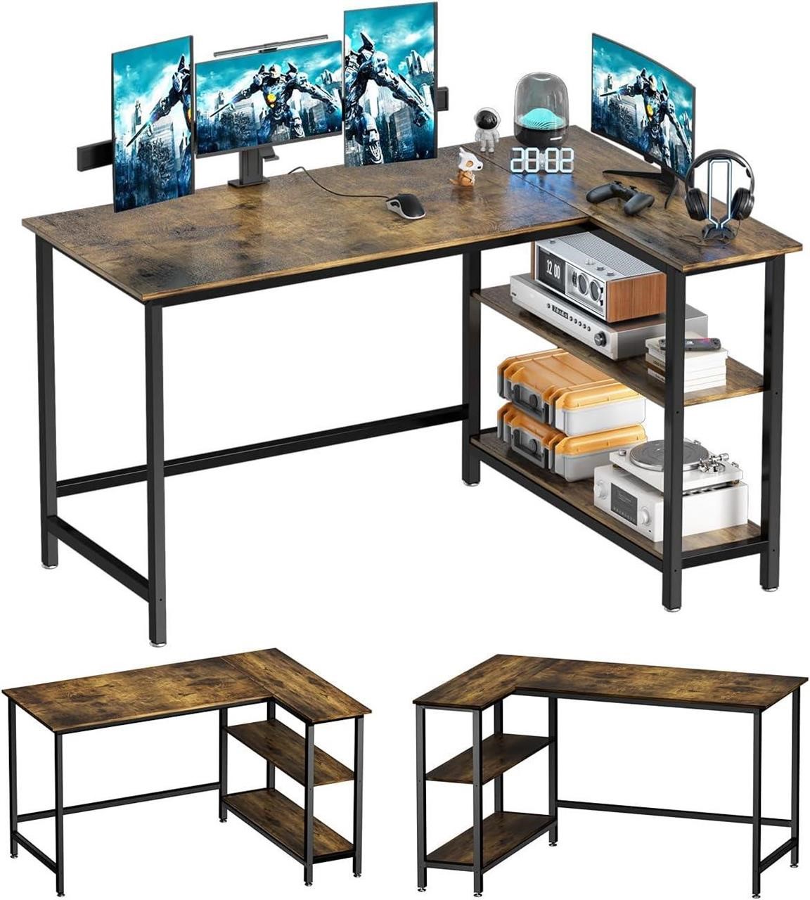 WOODYNLUX L-Shaped Gaming Desk