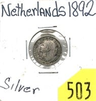 1892 Netherlands 10 cents