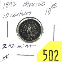 1892 Mexico 10 centavos