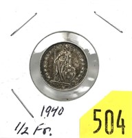 1940 Swiss half franc