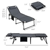 Outsunny 2 Piece Folding Chaise Lounge