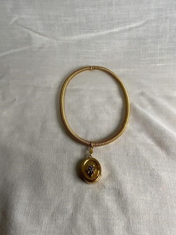 Gold Locket on necklace - tested 18k gold