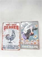 New 8x12 tin signs. Great decor signs for