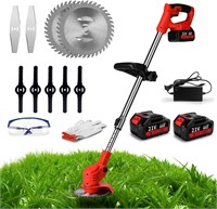 3 in 1 Cordless Weed Wacker  Red  2 Batteries