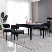 Black Dining Chairs Set of 4  Upholstered