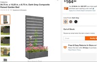 Dark Gray Composite Raised Garden Bed